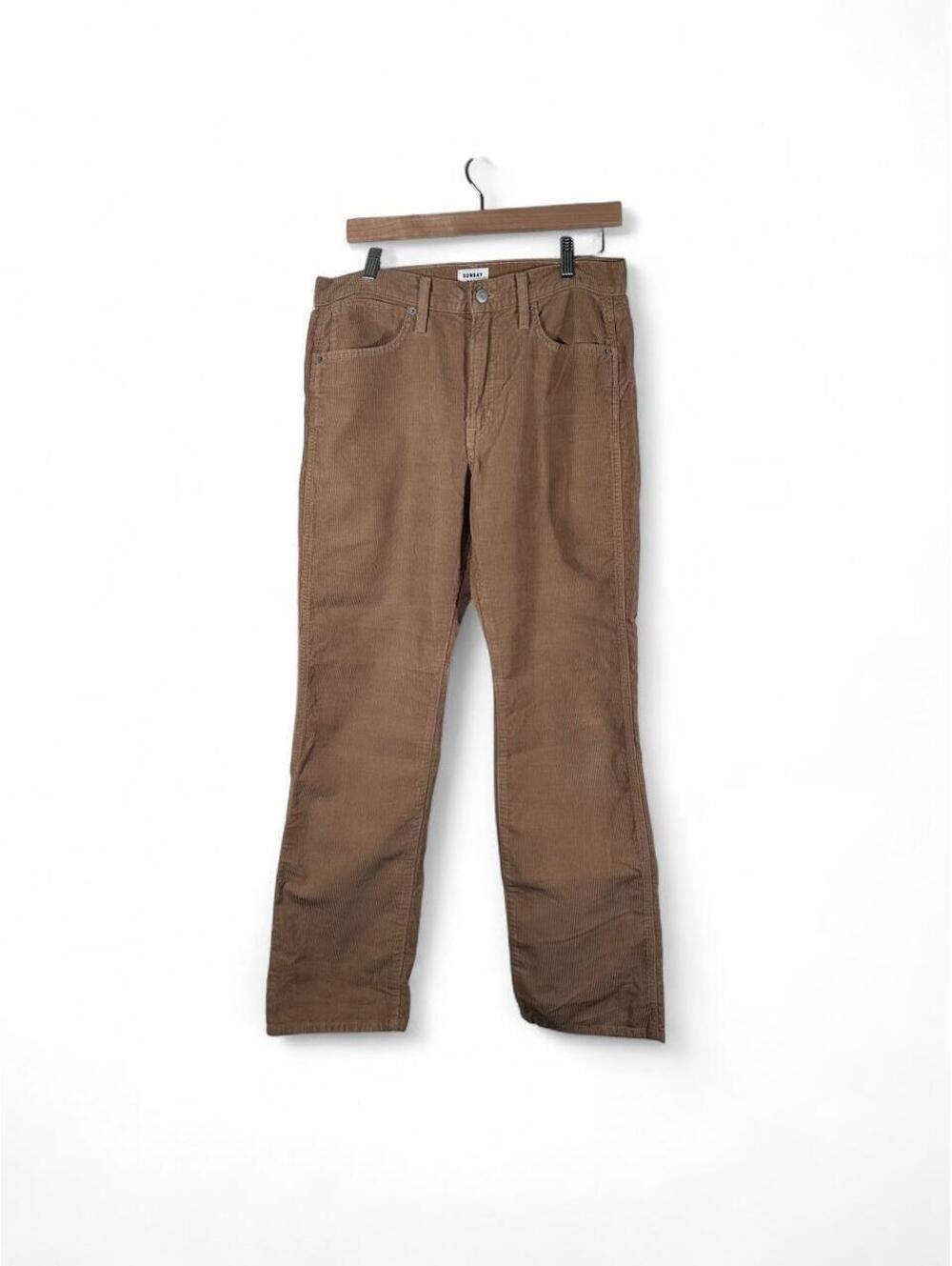 Sunday Best corduroy pants in a warm camel/tan brown